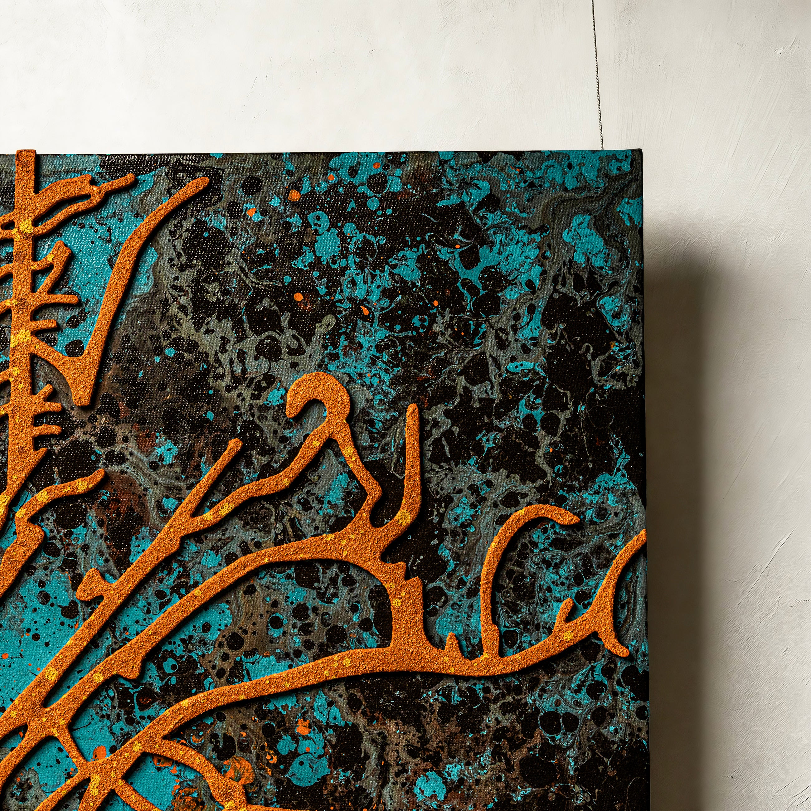 Blossoming Flame Texture Handcrafted Art