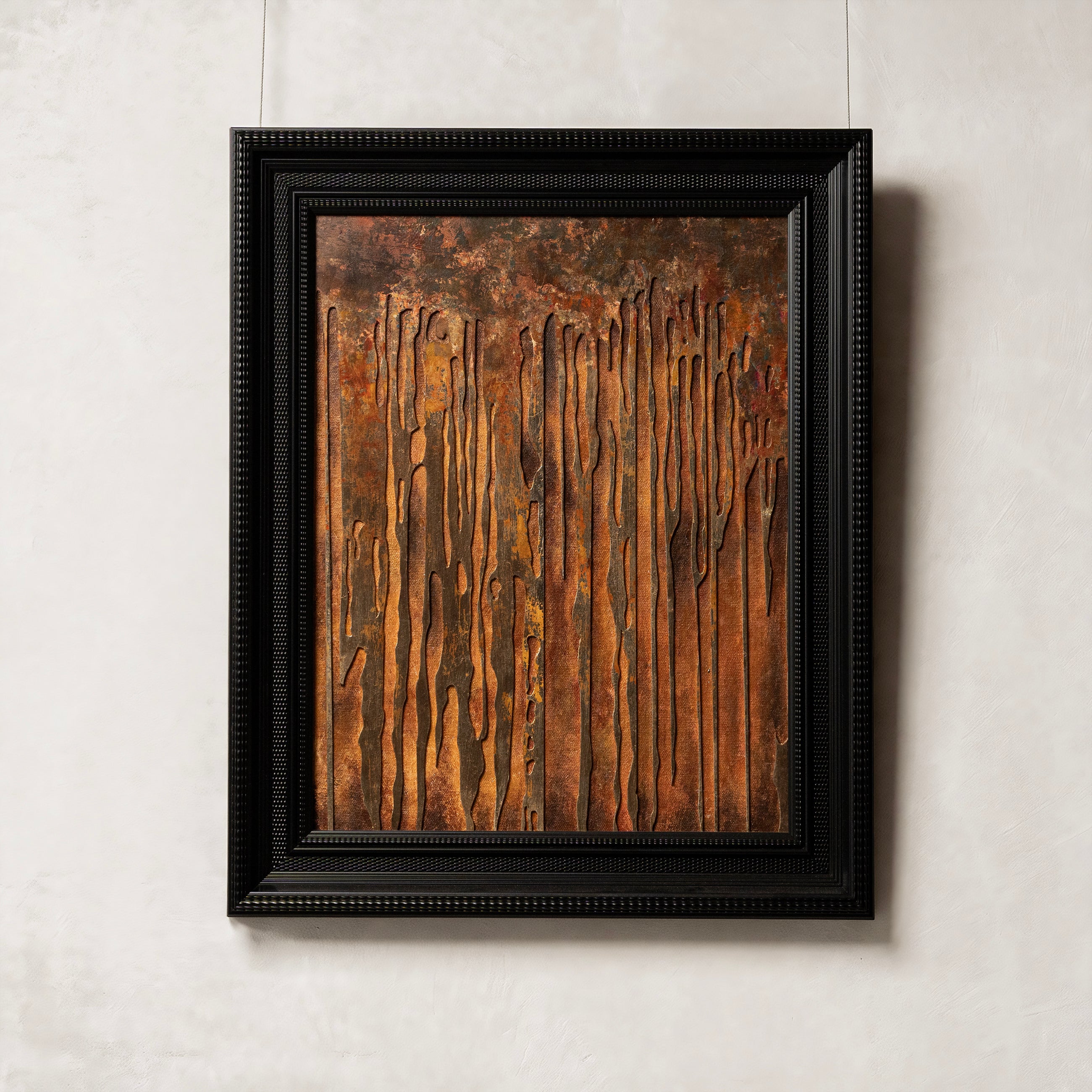 Shimmering Cascade Handcrafted Fired Foil Art