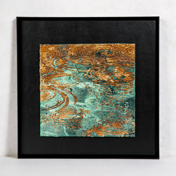Autumn and Waves Fired Foil Handcrafted Art