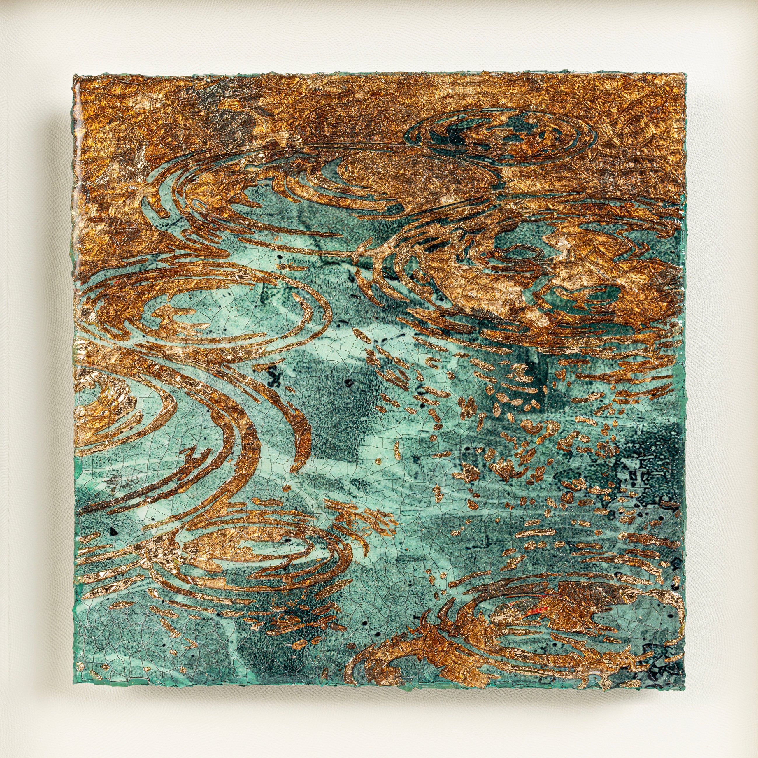 Autumn and Waves Fired Foil Handcrafted Art