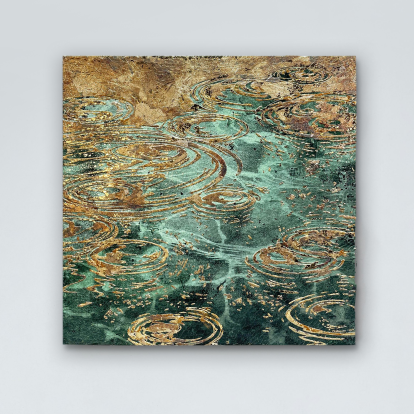 Autumn and Waves Fired Foil Handcrafted Art