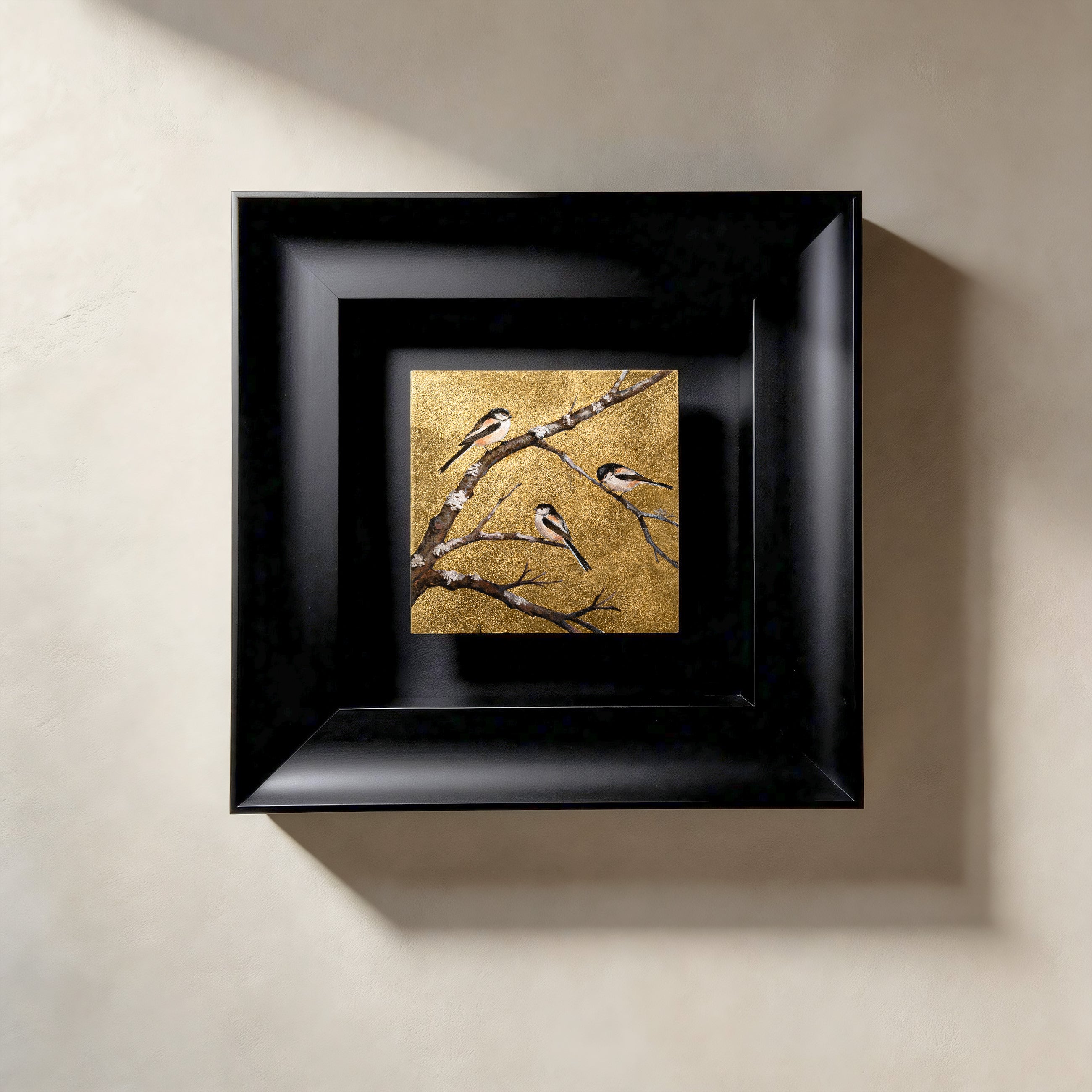 Snow Perch — Gilded Foil · Aura Frame