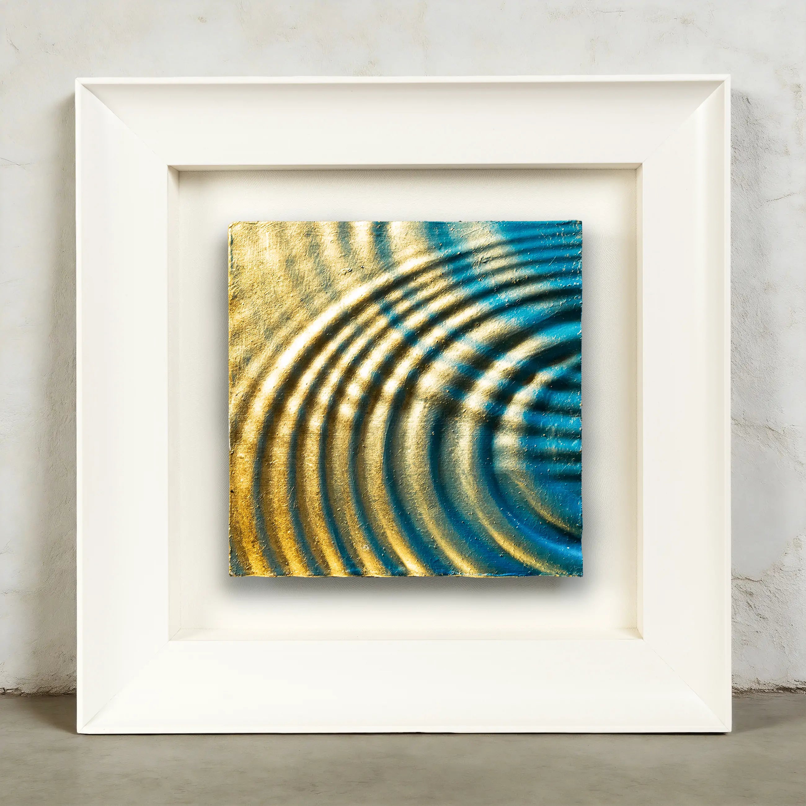 Resonance feng shui wall art — full product view showcasing fluid water element ripple textures in mineral-tone gradient.