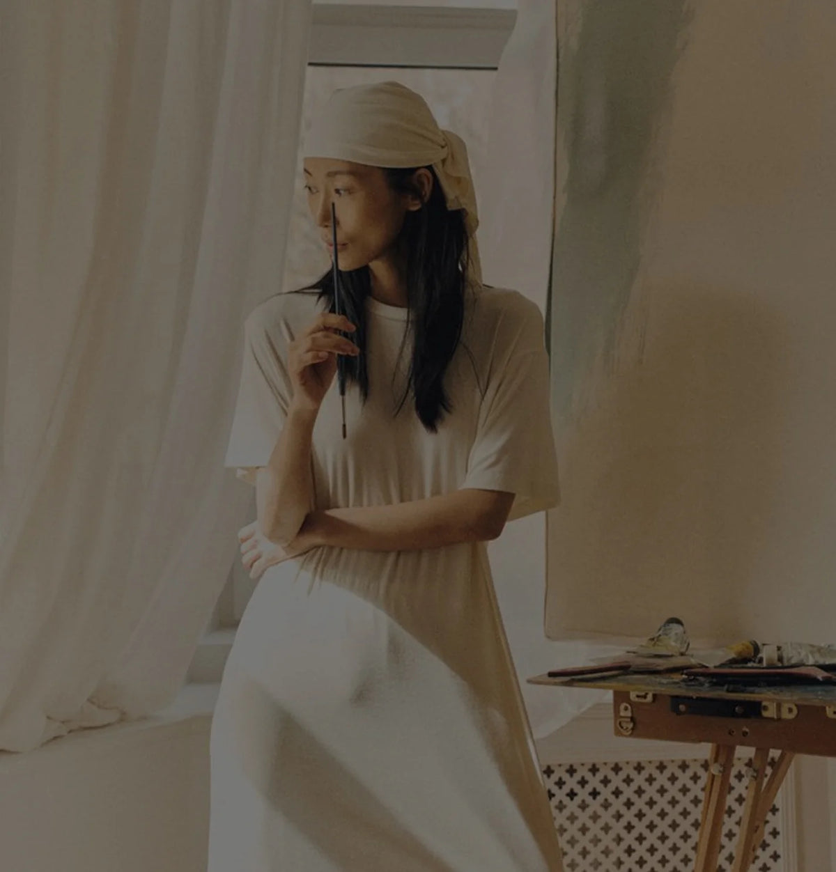 An artist in her studio