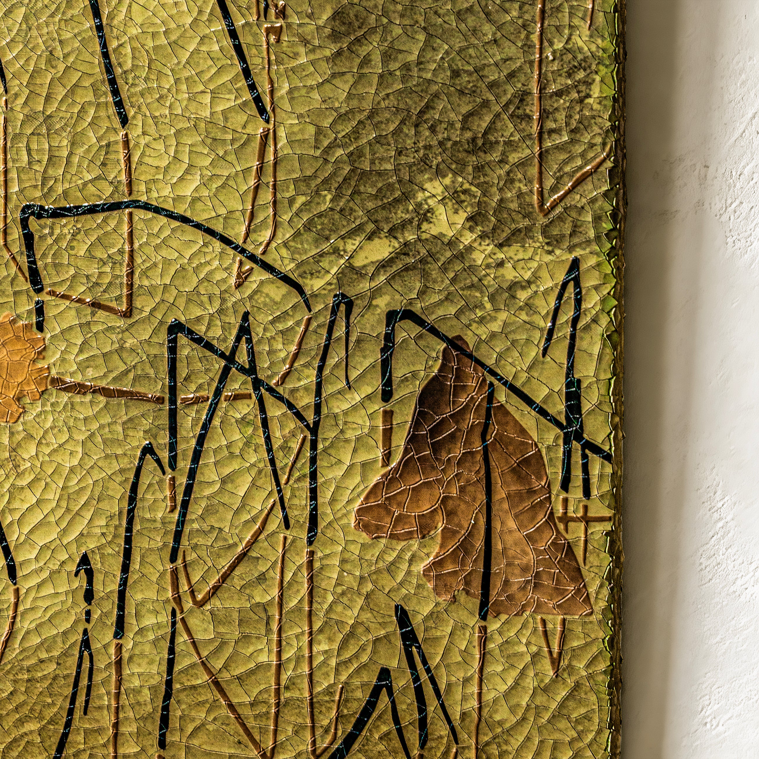 Lotus Serenade — close-up detail highlighting the handcrafted layering technique, where each sculpted stroke builds the artwork's signature organic lotus texture.
