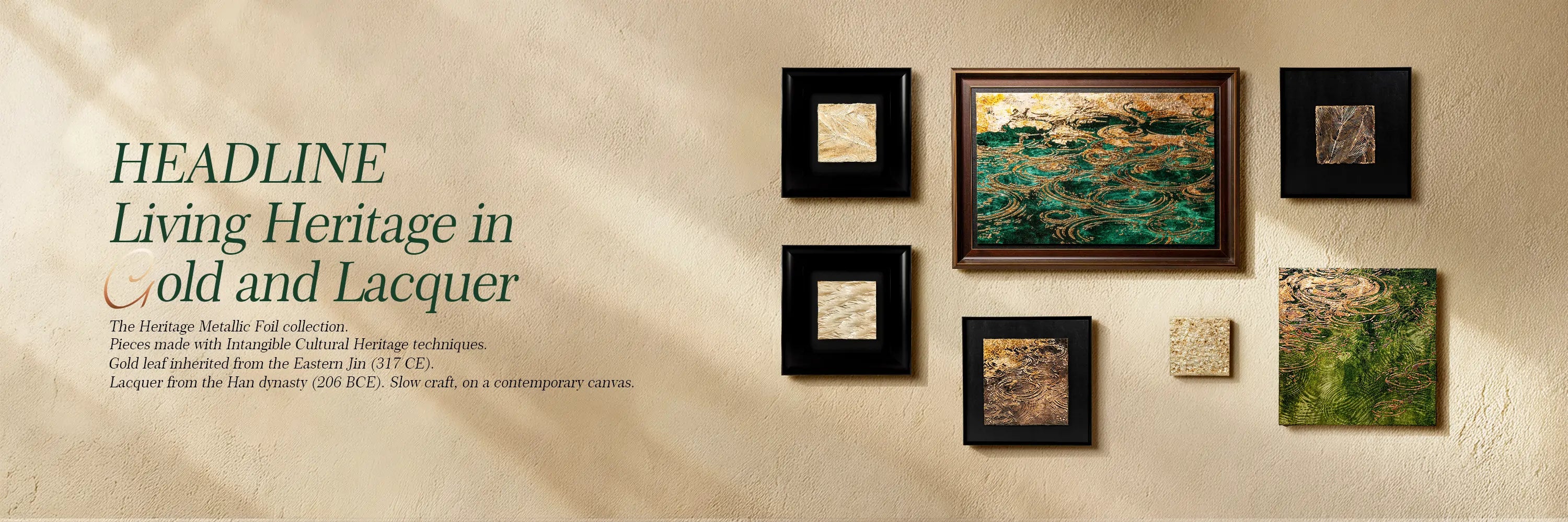 Heritage Metallic Foil Oriental feng shui art collection – elevate noble aura and attract abundance and good fortune | AetherCanvas