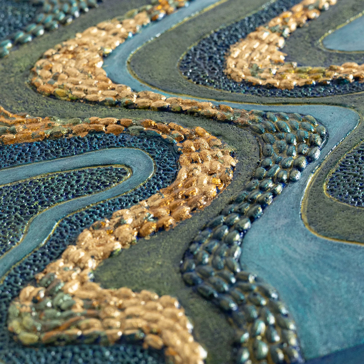 Gilded River Passage by Qi Baoqi — artwork detail